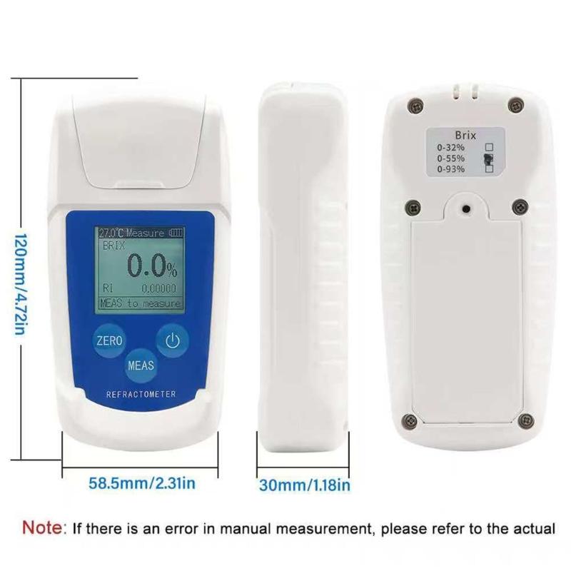 Sugar Refractometer Sugar Meter Battery Operated for Precise Sugar Content Analysis in Food Beverage and Coffee