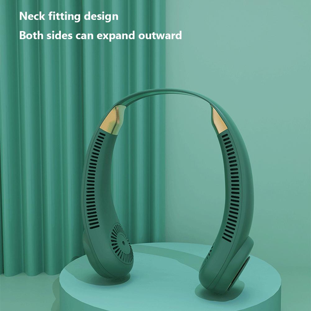 2024 New Bladeless Neck Fan Rechargeable Portable Cooling Fan 3 Speed Silent Lazy Neck Cooler 3000mAh Mini Fan for Summer Sports