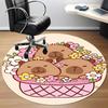 1pc Cute Capybara Floral Basket Chair Carpet for Office, Soft Comfortable Mat For Office, Living Room, Bedroom, Machine Washable Carpet Yy251112176