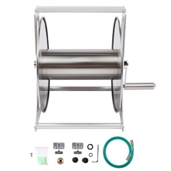 

Комплект стойки для катушки для садового шланга, настенный портативный автоматический держатель для хранения водопроводных труб, инструмент для намотки( 3/4 дюйма )