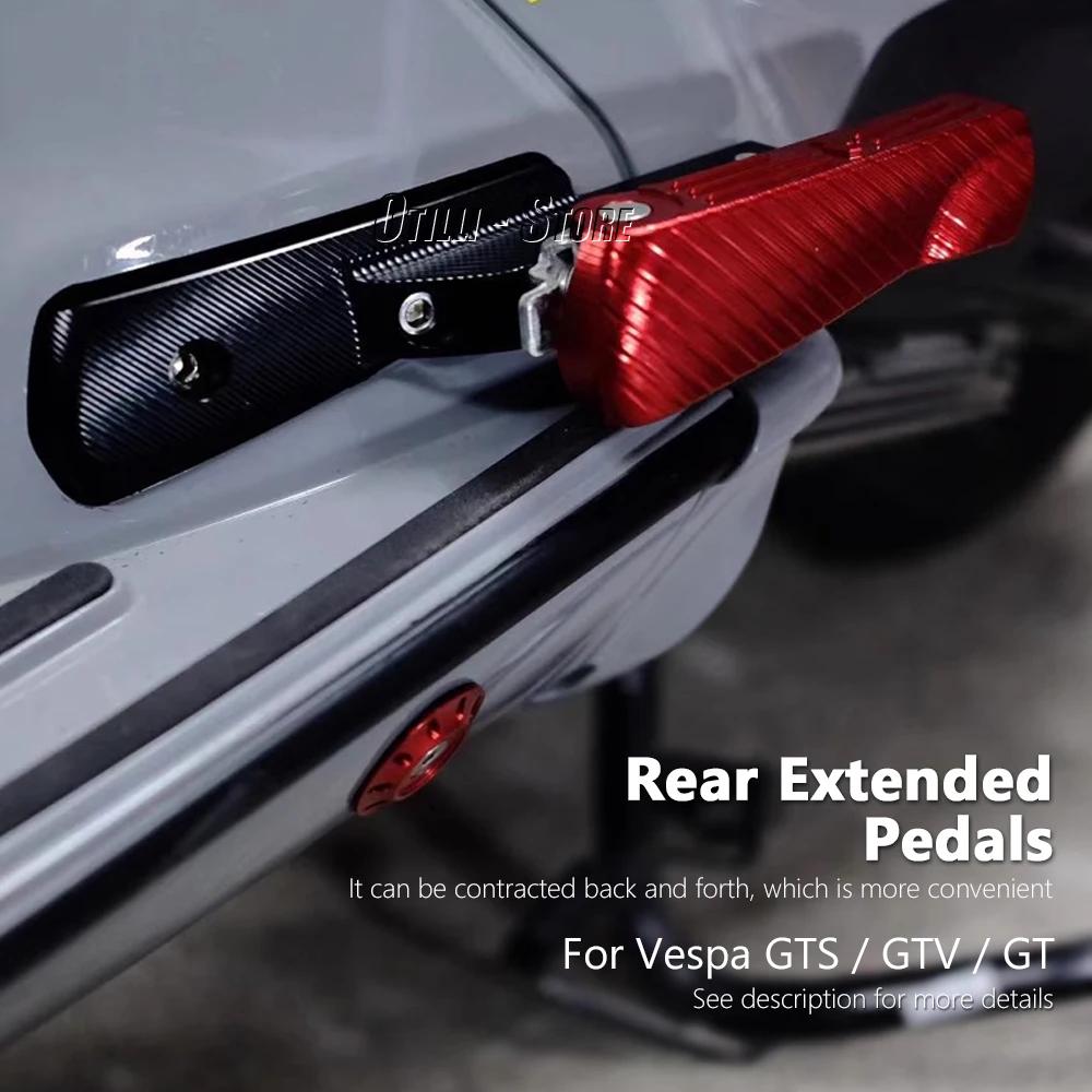 New Motorcycle Passenger Rear Footrests Foot Peg Extended Footpegs Accessories For Vespa GT 60 GTS GTV 125 150 200 250 300 300ie