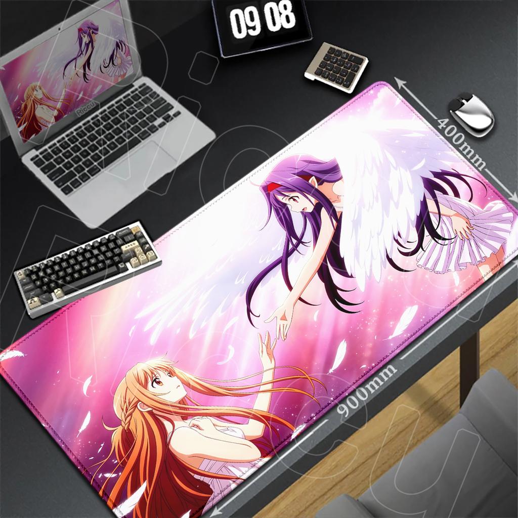 Non-slip Large E-sport Gamer Desk Carpet Hot Anime Sword Art Online SAO Mousepad XXL Kawaii Girl Asuna Yuuki Laptop Keyboard Mat