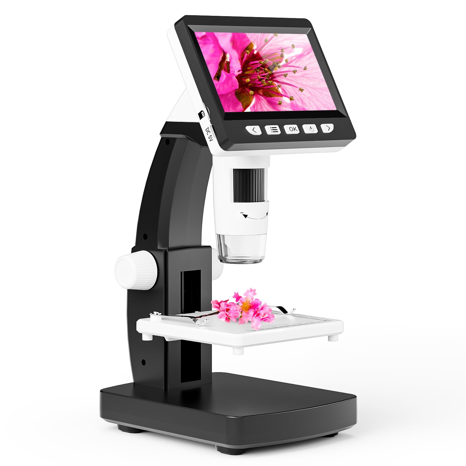 

CIMELR Digital Microscope with USB Elevating Stand Included OS For Electronic Work and Coin Observation 8 LED PC Connectable For Children to Adults