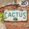 Vintage Metal Cactus Wall Sign D Aluminum Art Man Cave Home Decor