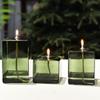 Creative Colored Square Glass Oil Lamp Desktop Smokeless Pastry Oil Lamp European Modern Home Tables Centerpieces Decoration