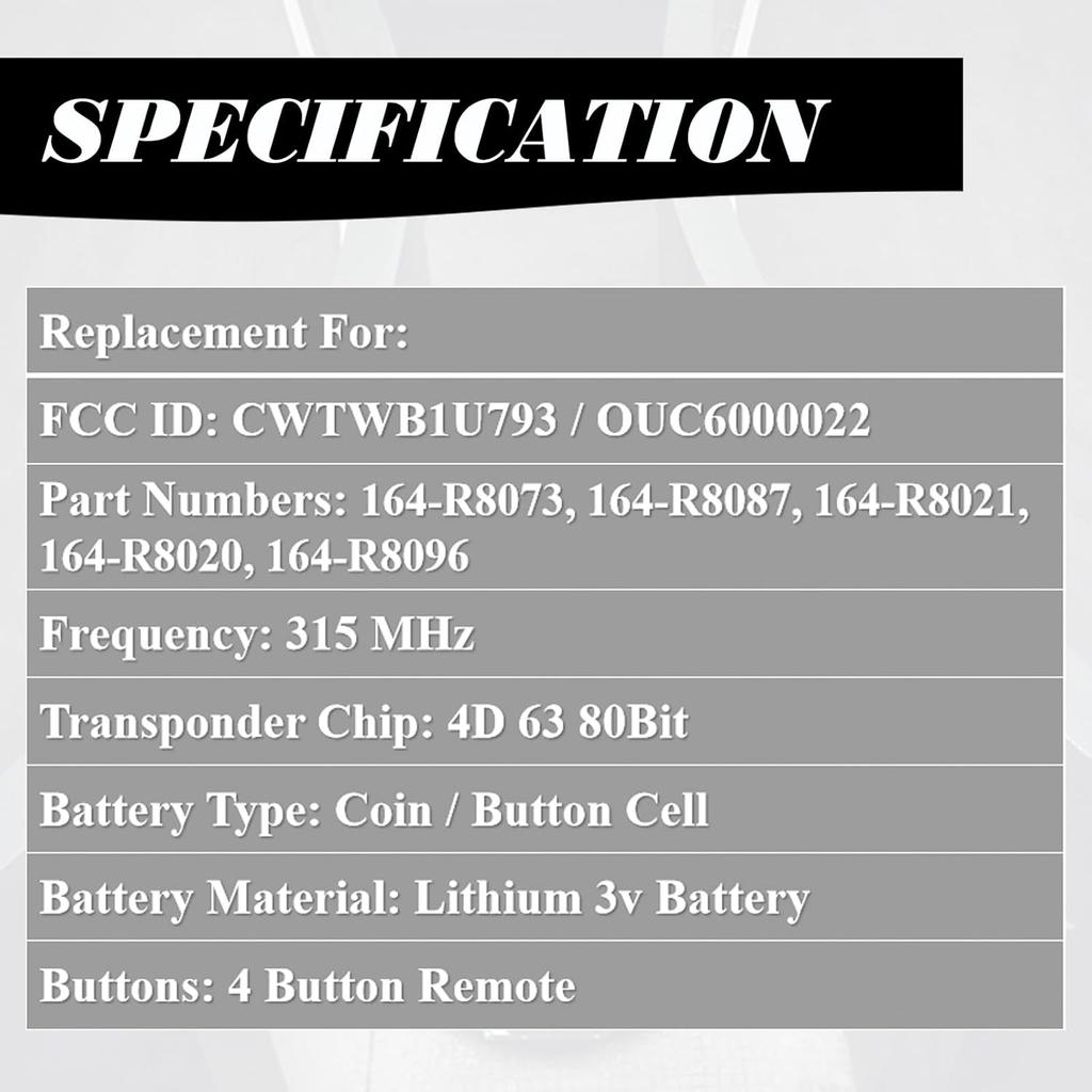 MechanMagic Key Fob Replacement Fits for CWTWB1U793 Ford Explorer 2001-2015 Mustang 2005-2014 Expedition 2003-2017 Edge Focus Lincoln Mercury Sable