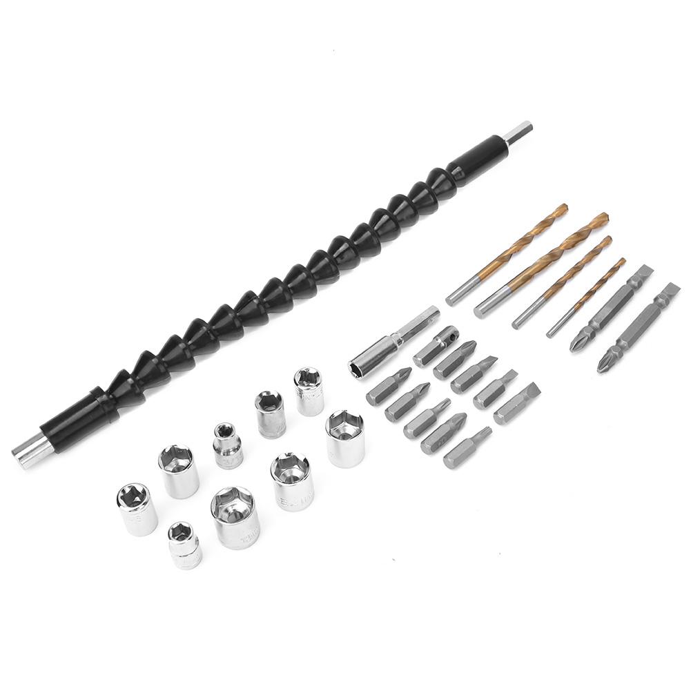 

Набор из 27 шт. соединительных бит для отвертки, гибкий вал, углеродистая сталь, инструмент для скручивания сверла