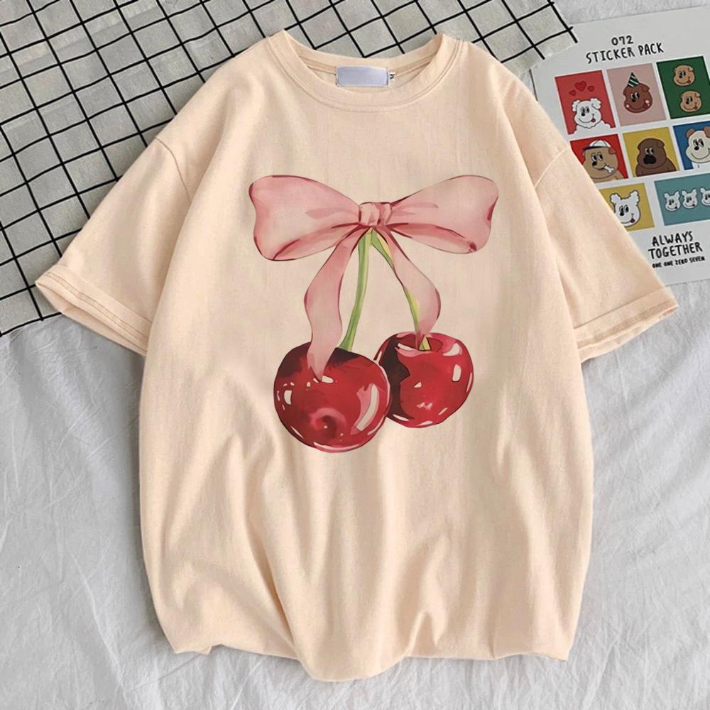 Cherry t-shirt female Graphic Trendy 2000s hip hop Classic Digital t shirt Psychedelic Comfortable kawaii Classic Trendy