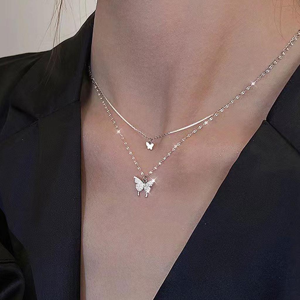 Adjustable Butterfly Necklace Accessory Chic Women's Necklace with Butterfly Pendant Charm for Daily Wear Dates Parties