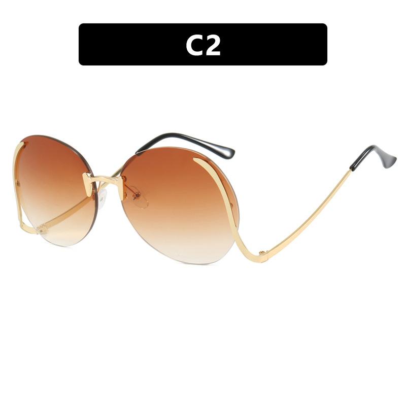 Óculos de Sol Redondos Grandes com Armação Fina Sem Aro Óculos de Sol de Alta Qualidade com Proteção Solar Óculos de Sol Personalizados