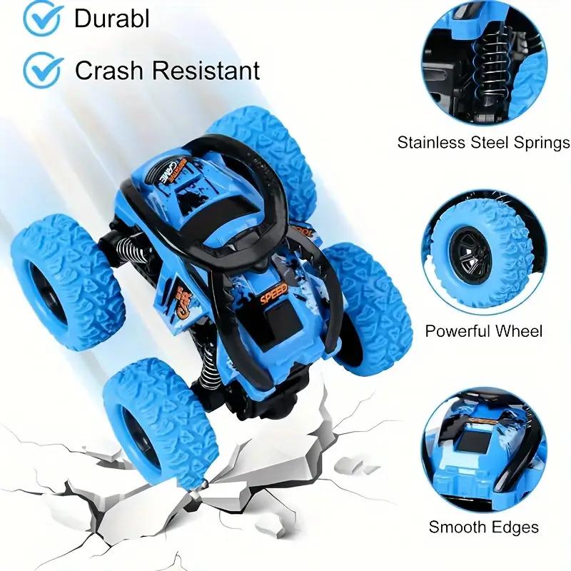 Light-Up Monster Truck Toy Set for Youngsters Ages 3-6 - Manual, Battery-Free Operation - Ideal Easter & Christmas Gift in Red/Blue