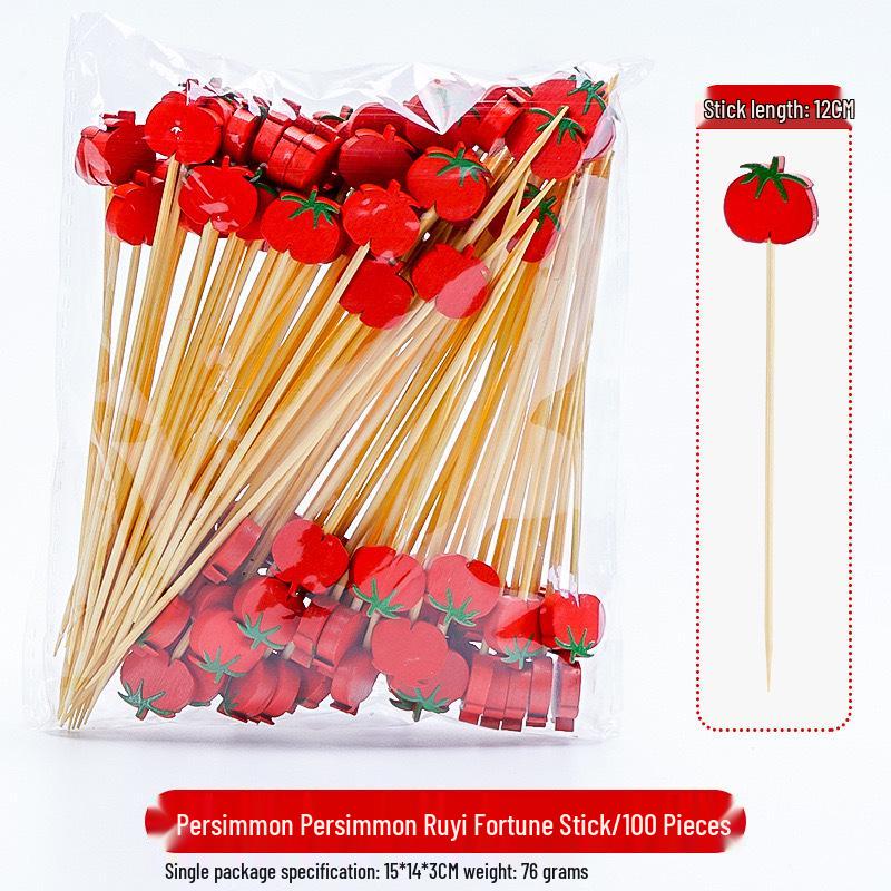 12CM Bamboo Pearl Skewers: Creative Cocktail and Fruit Plate Decor Toothpicks