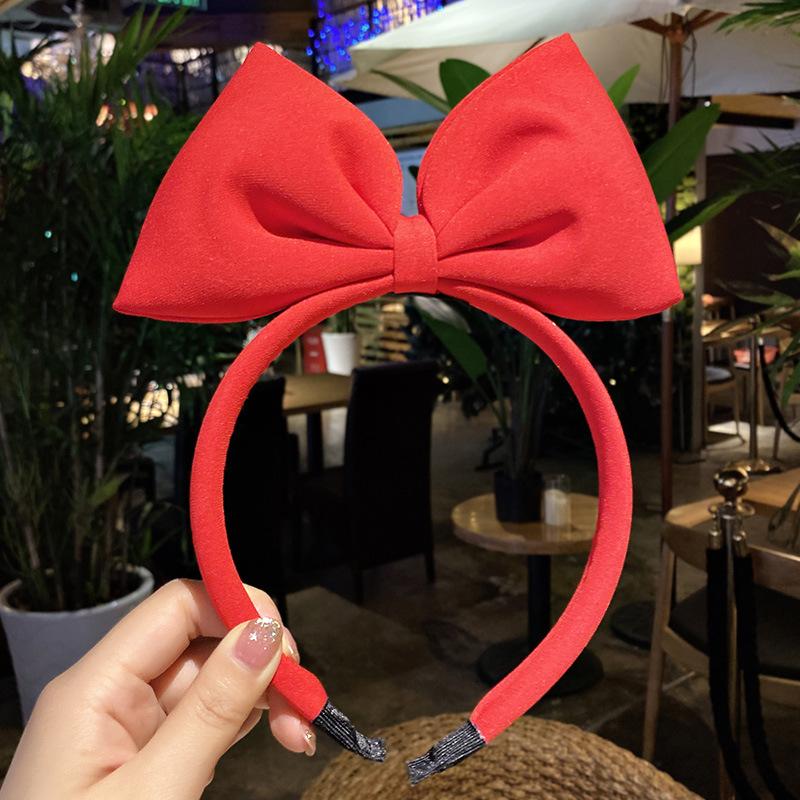 Children's Hair Accessories Snow White Hair Band Handmade Red Bow Headband Fabric Bow Tie Net Red Hair Band Headdress Fashion
