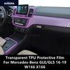 For Mercedes-Benz GLE/GLS 16-19 W166 X166 Car Interior Center Console Transparent TPU Protective Film Anti-scratch Accessories
