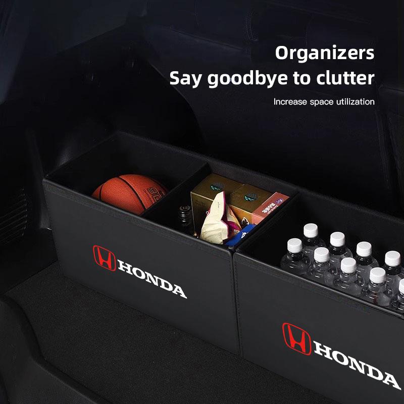Car Trunk Organizer Box Large Capacity Auto Storage Bag Tools For Honda Pilot Odyssey Civic HR-V Prologue ZR-V Passport Fit Free