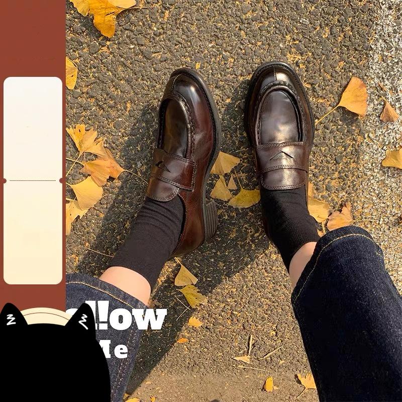 New Fashion Platform Small Leather Shoes Women's Oxford Street Artemisia British Leather Shoes
