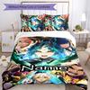3pcs Custom Name Cartoon Genshin Impact Characters Bedding Set Duvet Cover Closure Includes 1 Duvet Cover & 2 Pillowcases for All Seasons Bedroom Deco