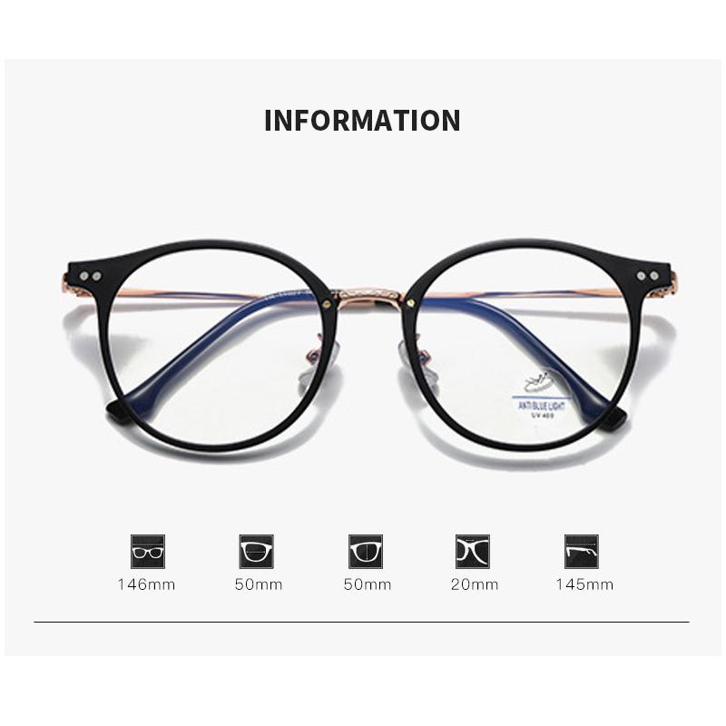 Ultra-light Tr Glasses For Men's Trendy Blue Light Can Be Matched With Small Face Frame For Women's Flat Light Glass 11027