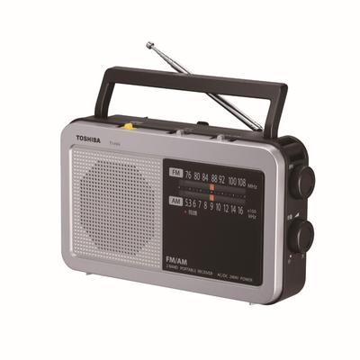 Toshiba Home Radio TY-HR4(S) with LED Light, Long-Lasting Battery, Dial Scale, Tuning Lamp, and Shoulder Strap