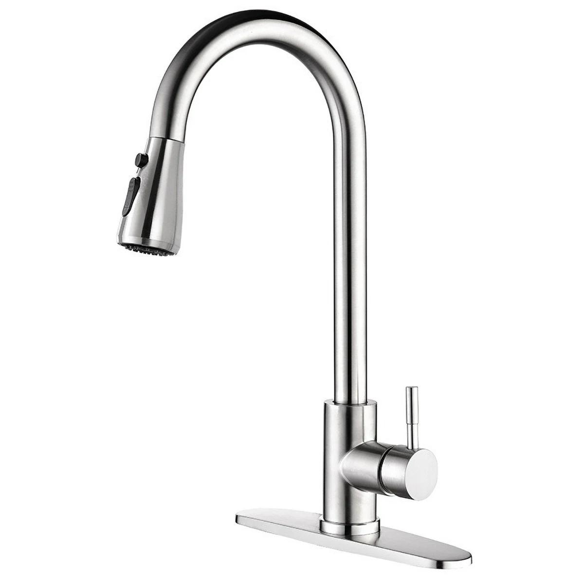 

Kitchen Faucets 304 stainless steel Pull Out Kitchen Sink Water Tap Deck Mounted Mixer Stream Sprayer Head Hot Cold Taps