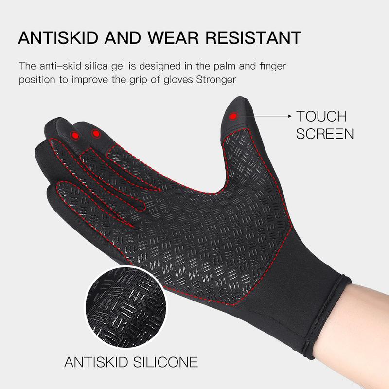 Unisex Sports Touchscreen Winter Thermal Warm Full Finger Gloves For Cycling Bicycle Bike Ski Outdoor Camping Hiking Motorcycle