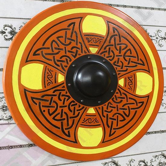 Karniproduction Viking Shield Roleplay Cosplay Item Medieval Celtic Wooden Carved Reviser Emblem
