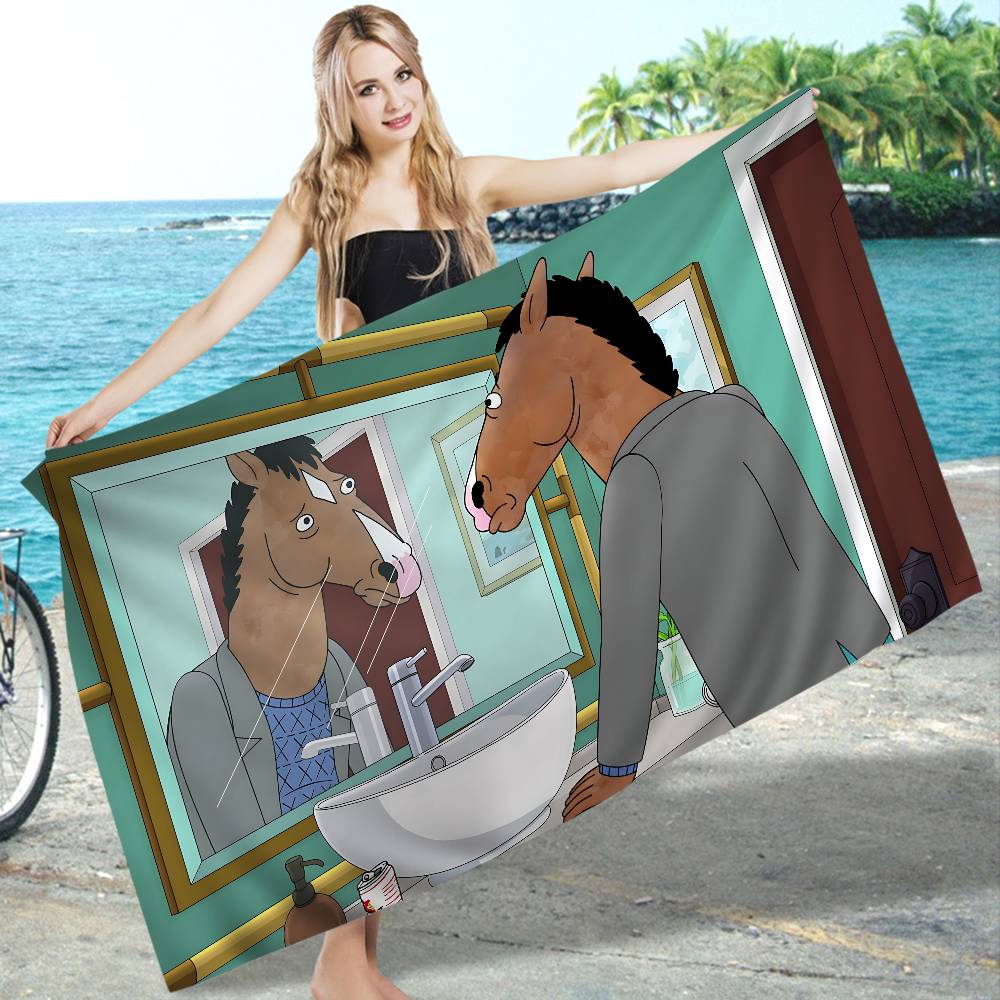 Animation B-BoJack H-Horseman Mikrofaser Strandtuch Saugfähig Schnelltrocknend Weich Yoga Schwimmen Resort Bergsteigen Handtuch