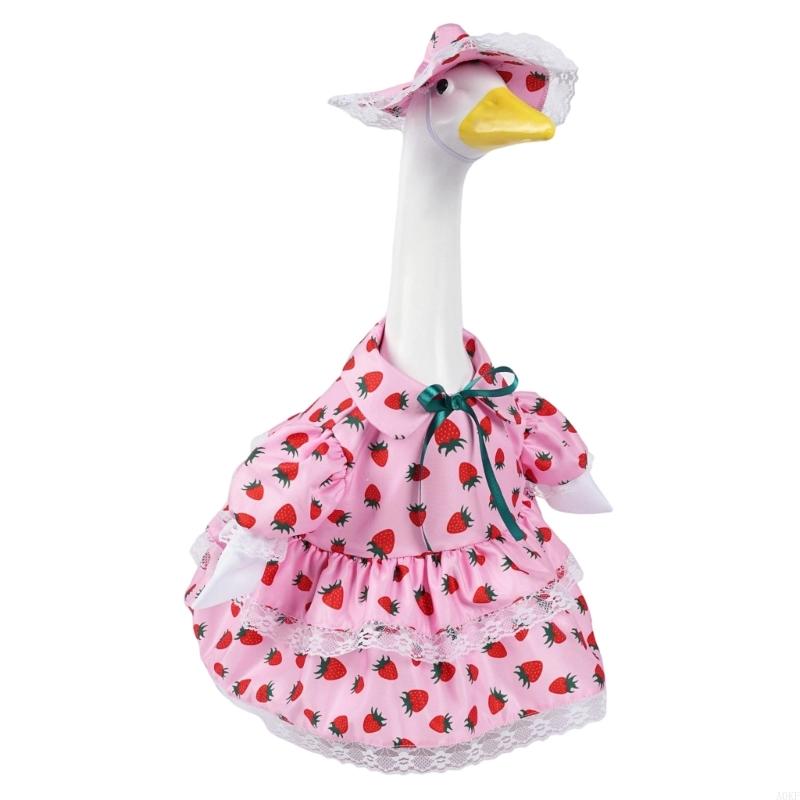 Festival Easter Geese Costume Soft Polyester Fabric 23in Geese Statue Outfit with Hat Perfect For Doorway Decoration A0KF