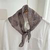 Scarf Women Cotton Linen Neck Head Scarves Headscarf Small Shawl Small Flower Thin Neckerchief Triangle Scarf Hair Scarf INS
