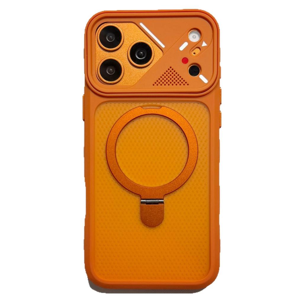 Magnetic Suction Bracket Is Suitable for Apple 17promax Mobile Phone Case 15 Mecha Frame iPhone16 Matte AI Button Case.