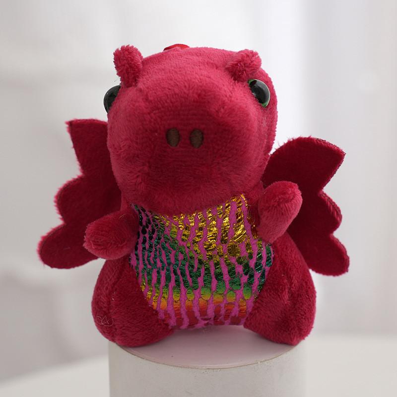 Soft Crystal Plush Dinosaur Toy Pp Cotton Filled Cute Keychain Perfect Gift