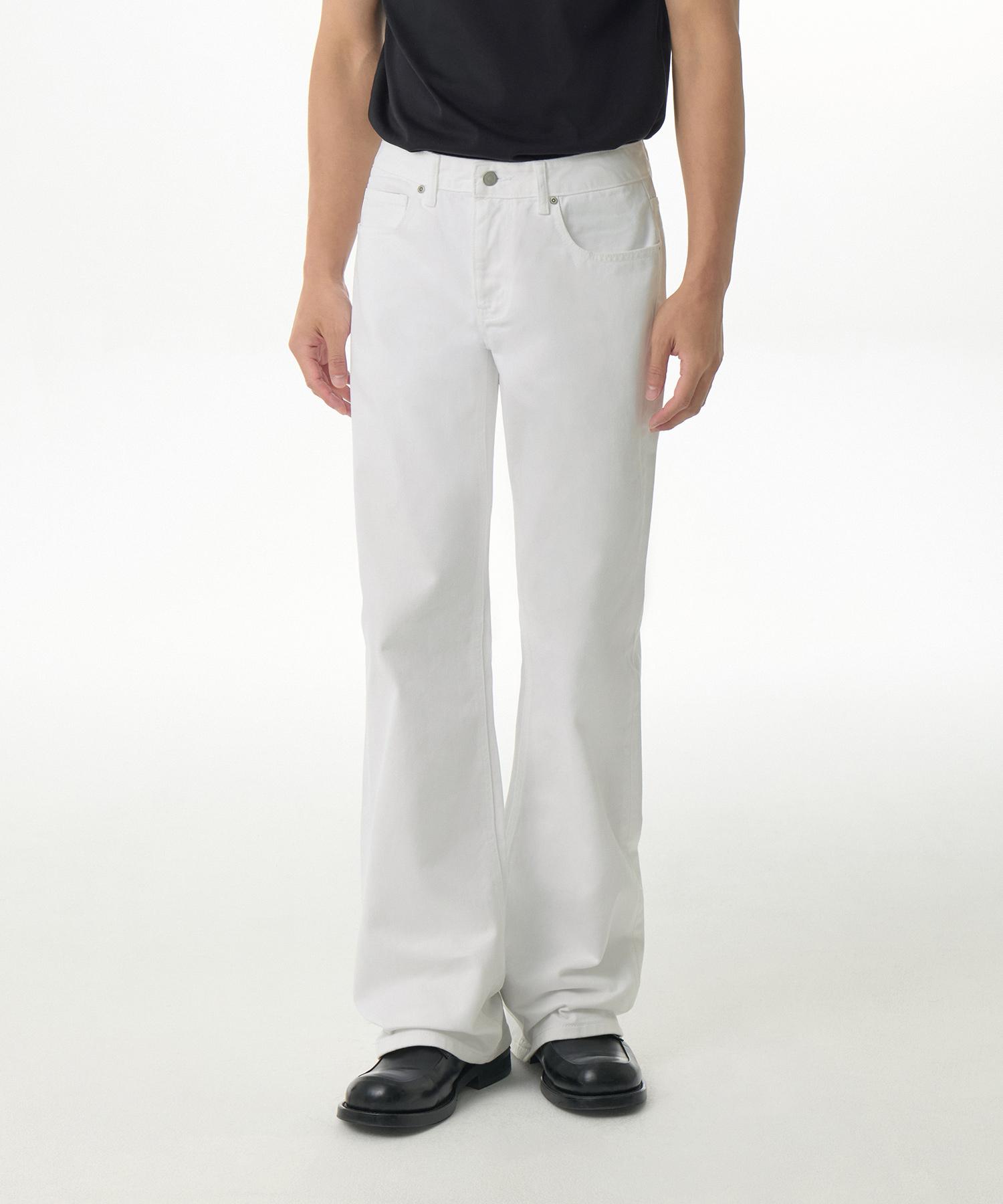 MUSINSA STANDARD Flare Denim Pants [White]