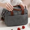 Solid Color Portable Lunch Bag Oxford Cloth Waterproof Aluminum Foil Lunch Bag Large Capacity with Handle Food Shoulder Bags
