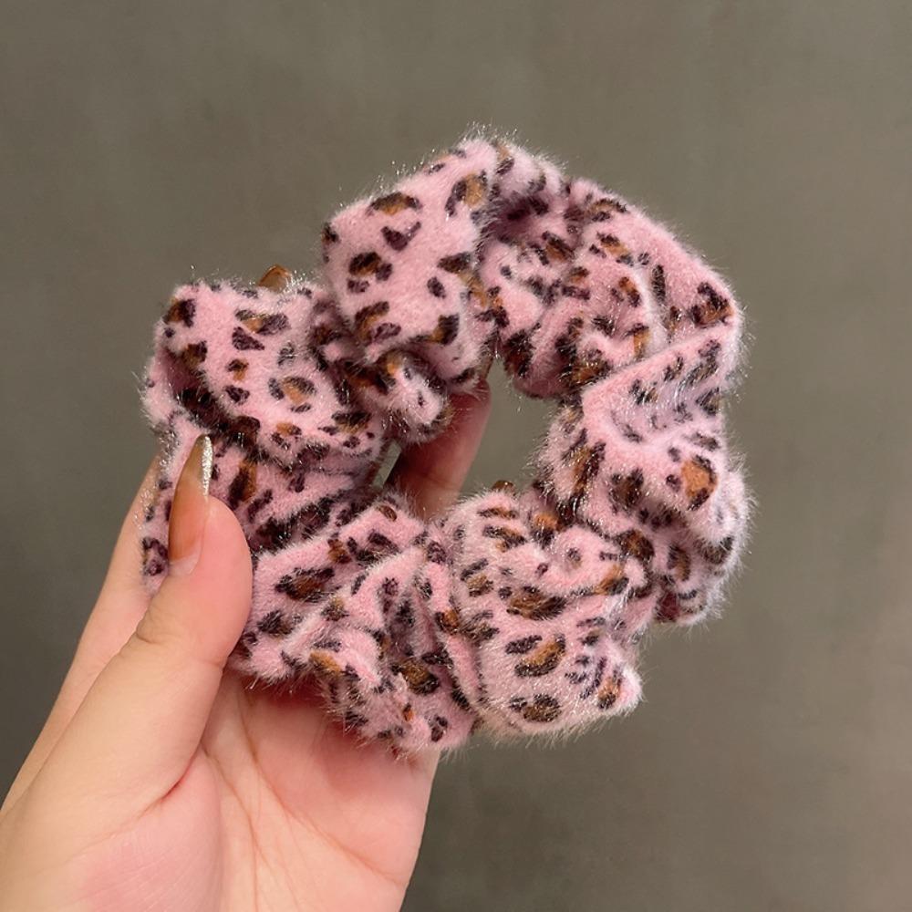 Autumn and winter retro soft animal leopard print hair curls, ponytail rings, elastic hair bands, women's hair accessories