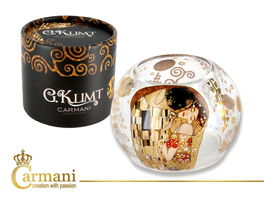 Glass Candle Holder Ball Small Gustav Klimt The Kiss Decorative Gift
