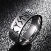 New Vintage 8mm Black Pattern Ring for Men and Women