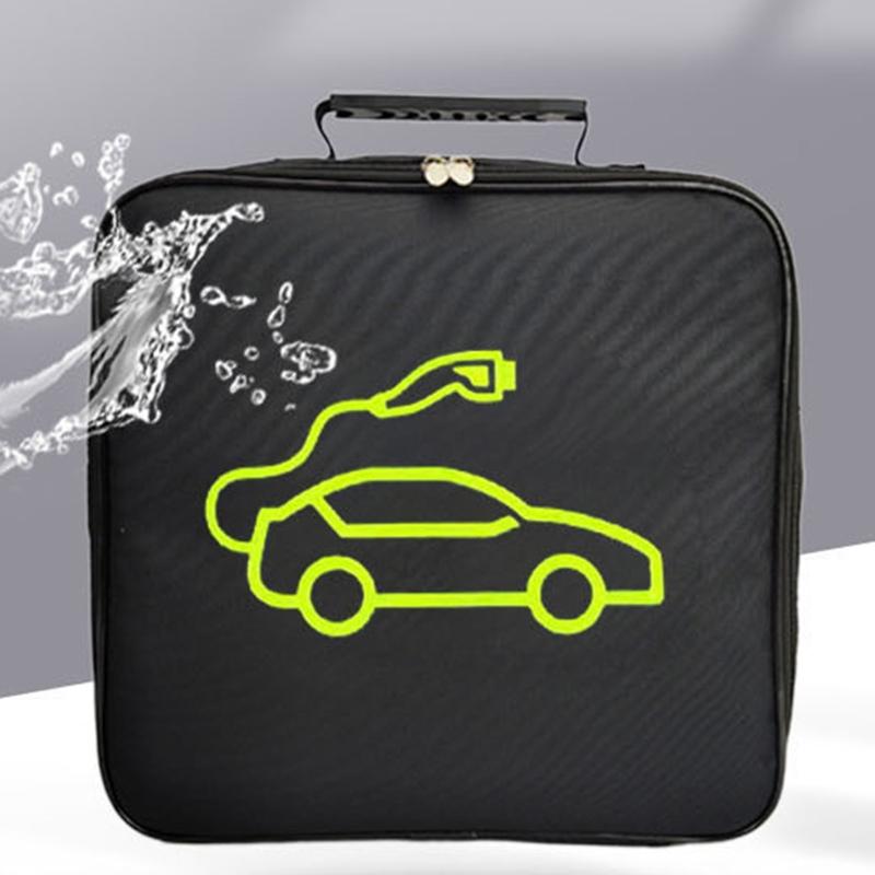 Portable Electric Car Cable Organizer Space Saving Jumper Cable Organizer Tools Cable Bag Square/Round for Electric Car