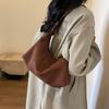 Large Capacity Hobo Bag Solid Color Tote Bag Simple Suede Shoulder Bag  Autumn and Winter
