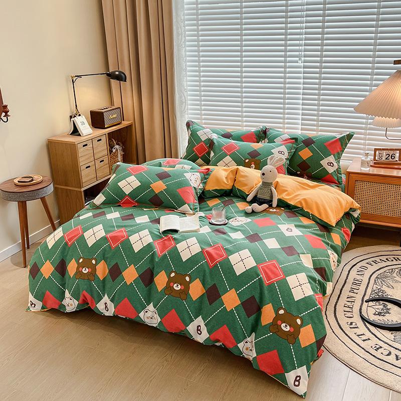 Nordic Thickened 100 Percent Cotton Brushed Duvet Cover Soft Skin Friendly Comfortable Single Double Quilt Cover