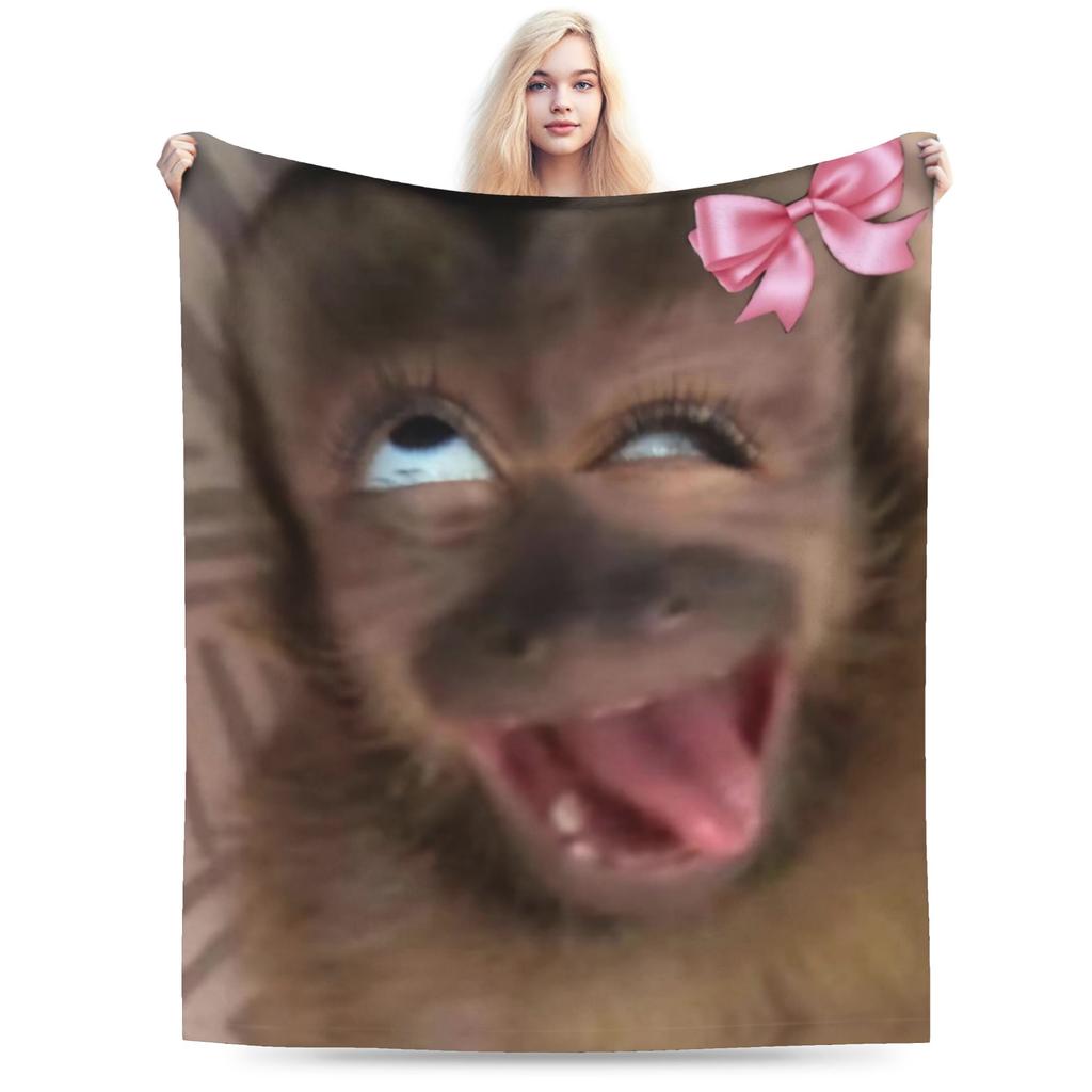 Funny Monkey Cartoon Gift Blanket For Men Women Super Soft Warm  Throw Blankets for Sofa 50x60 Inches Multi-size