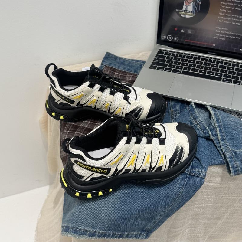 

Leather platform dad shoes women s autumn new color matching outdoor hiking shoes non-slip versatile casual sports shoes 35