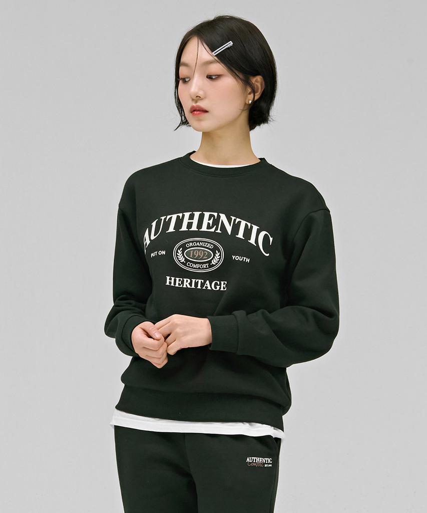 CHASECULT Unisex Essential Arch Lettering Brushed Sweatshirt - Green