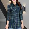 Women Autumn Winter Plaid Print Shirt Coat Lapel Long Sleeve Pockets Single Breasted Jacket Thick Fleece Lining Casual Outerwear