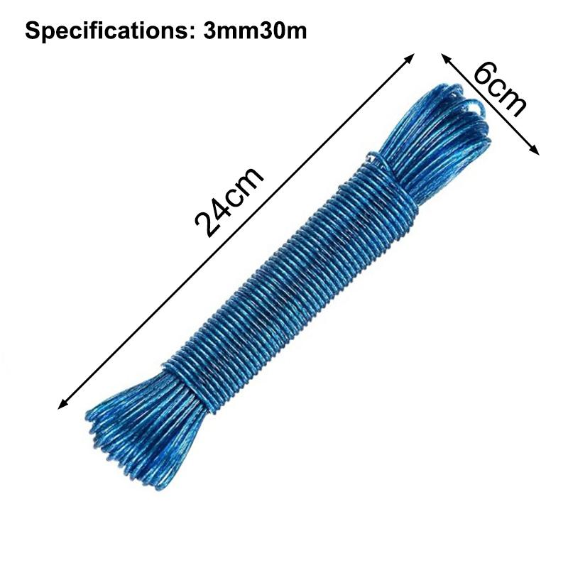 10/20/30/50M Pvc Coating Steel Clothesline Outdoor Portable Clothesline Garden Camping Travel Clothes Drying Rope