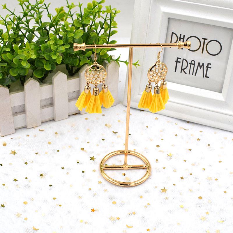 Japanese-Korean Retro Raffia Tassel Earrings: Fashionable, Versatile, Trendy & Simple