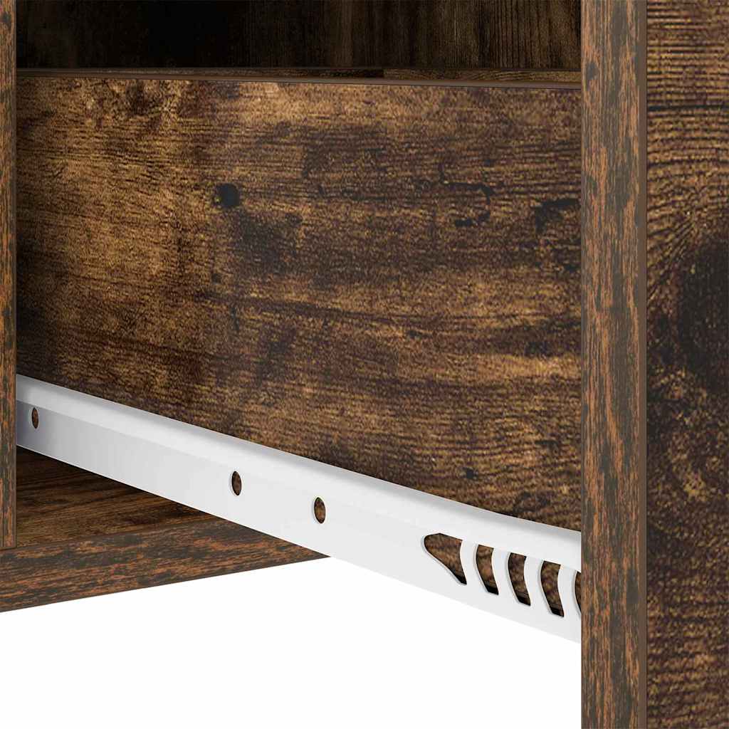 Nightstand Smoked Oak 30 X 48 X 61 Cm Engineered Wood
