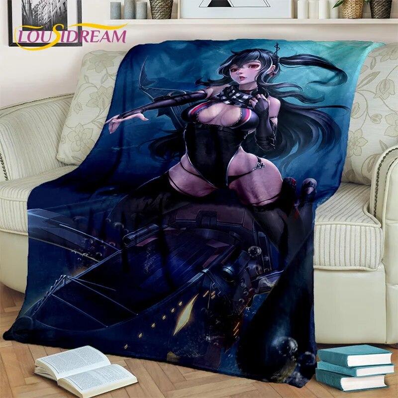 Anime-Spielfigur, sexy Spitze, Mädchen, niedliche Cartoon-Decke, weiche Überwurfdecke für Zuhause, Schlafzimmer, Bett, Sofa, Picknick, Decke, Kinder