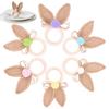 6 Pieces Wooden Easter Napkin Rings Spring Easter Table Settings Serviette Buckles Bohemian Easter Bunny Ear Napkin Ring