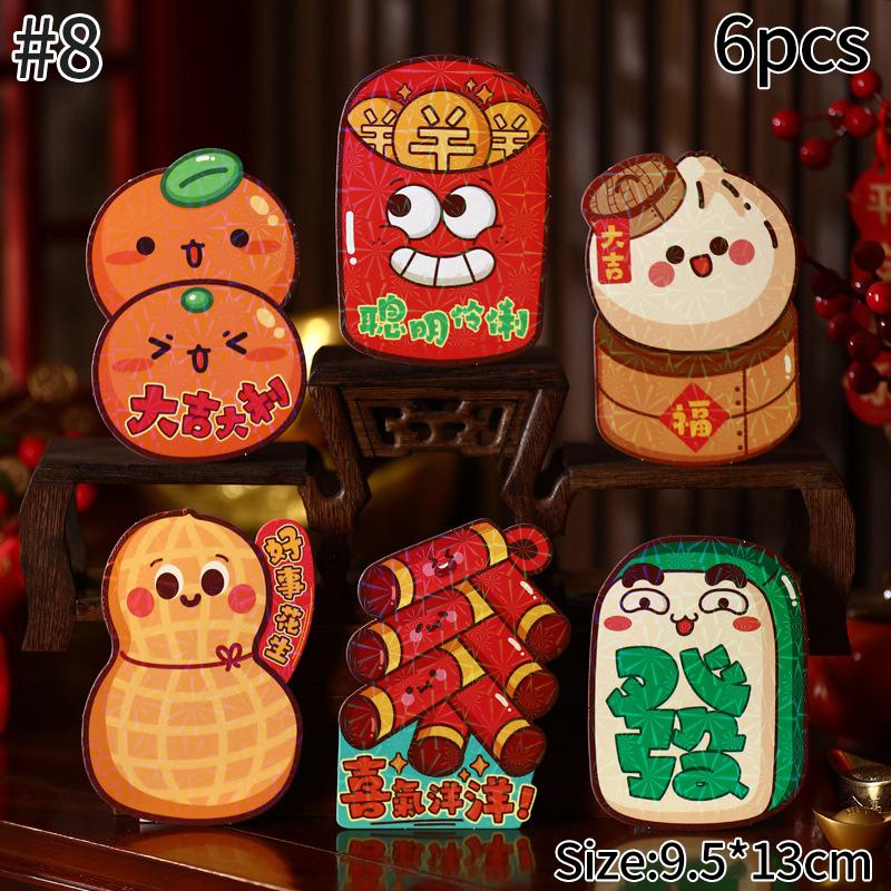 4/6Pcs New Year Red Envelope  Chinese Spring Festival Hongbao Traditional Lucky Money Packets Horse Year Money Pouch