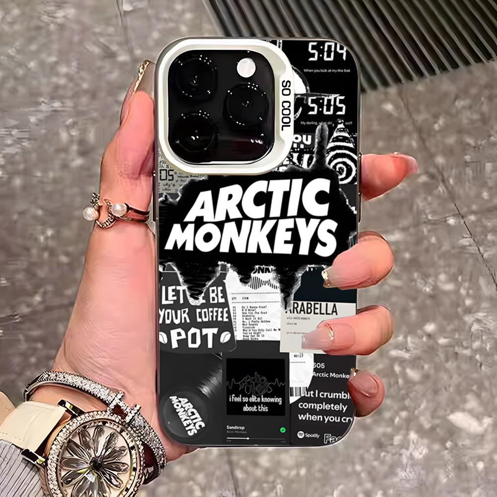 Fashion Arctics Monkeys Phone Case For IPhone 17 Pro Max 16 15 14 13 11 12 Mini Xs Xr 8 Plus Se Color Silver Cover